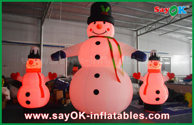 Muñeco de nieve gigante de la Navidad de las decoraciones inflables del día de fiesta del paño de Oxford para el partido