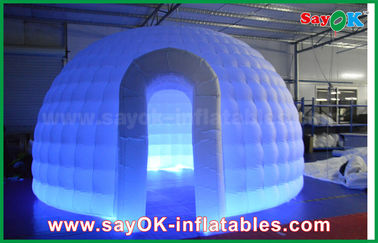 Tienda redonda de la bóveda del césped de la tienda 210D Oxford del paño del iglú de la tienda inflable inflable del aire con la luz del LED