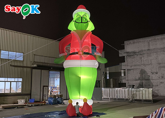 Globo inflable de encargo Santa Christmas For Decoration de Inflable Grinch de los personajes de dibujos animados