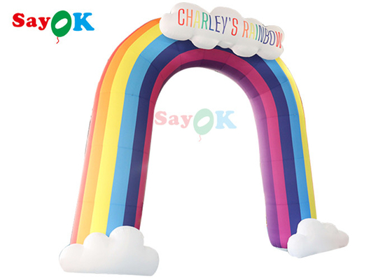 La publicidad colorida del arco inflable del arco iris explota la puerta para la decoración