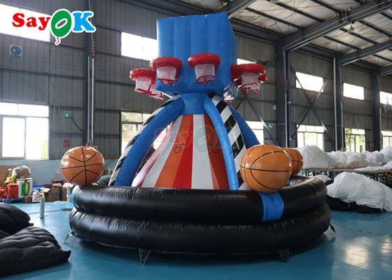 Juego de lanzamiento de aro de baloncesto inflable divertido de 5 m juego de lanzamiento inflable gigante