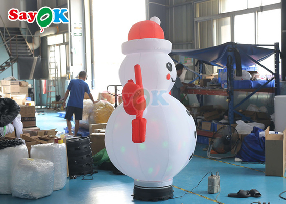 Las decoraciones inflables del día de fiesta del paño de Oxford ventilan el muñeco de nieve de la Navidad de Pvc Inflatable Rotating del modelo