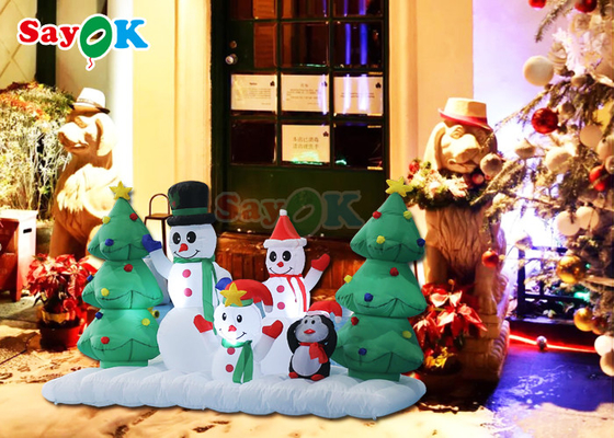 Gran iluminación al aire libre muñeco de nieve Santa explotar árbol de Navidad inflables decoraciones de patio