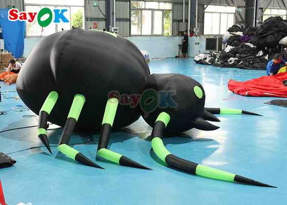 Colgando Horrible Araña Inflatable Decoración de Halloween Negro y Verde