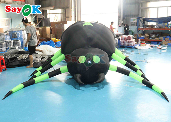 Colgando Horrible Araña Inflatable Decoración de Halloween Negro y Verde