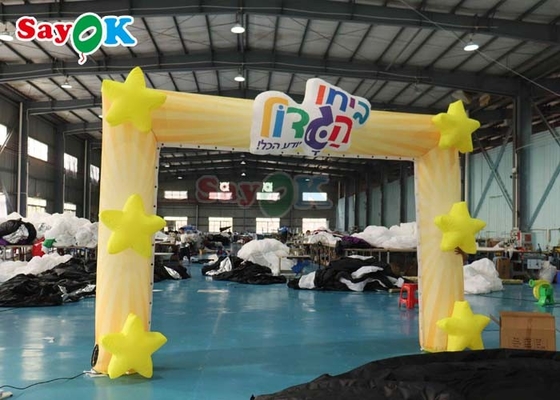210D Arco de dibujos animados de estrellas inflables Entretenimiento Decoración del escenario Fiesta Arco de globos inflables