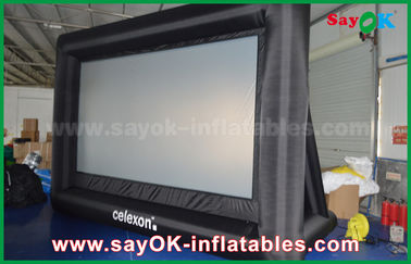 Pantalla de proyección inflable blanca del PVC de las pantallas de cine del patio trasero/negra de encargo con la aprobación del SGS del marco
