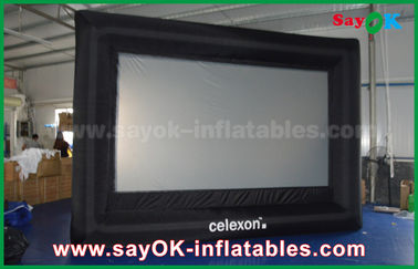 Pantalla de proyección inflable blanca del PVC de las pantallas de cine del patio trasero/negra de encargo con la aprobación del SGS del marco