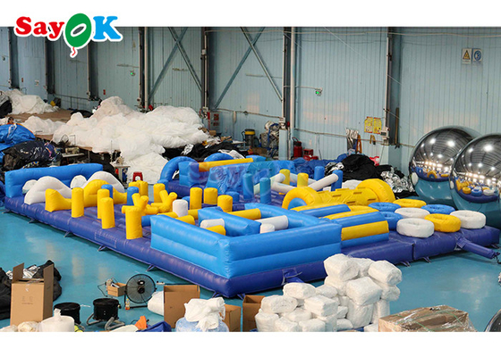 Impresión digital Casa de salto comercial de 36 pies para niños Tierra de obstáculos inflable Equipo de juego