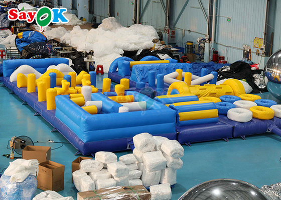 Impresión digital Casa de salto comercial de 36 pies para niños Tierra de obstáculos inflable Equipo de juego
