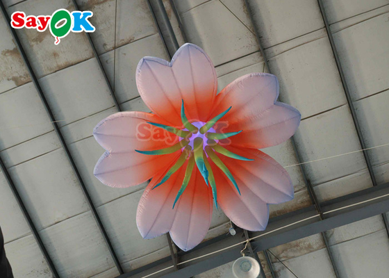 6.6FT Flor gigante inflable con luces LED Flor inflable para el parque