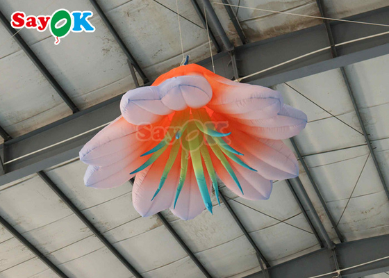 6.6FT Flor gigante inflable con luces LED Flor inflable para el parque