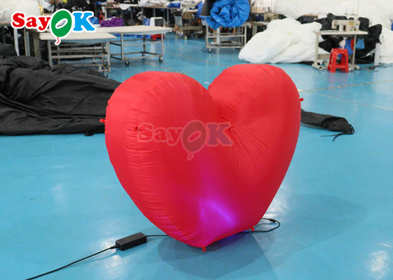 Corazón gigante inflable Luz rojo Proposición de boda Escenario para eventos increíbles