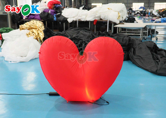 Corazón gigante inflable Luz rojo Proposición de boda Escenario para eventos increíbles