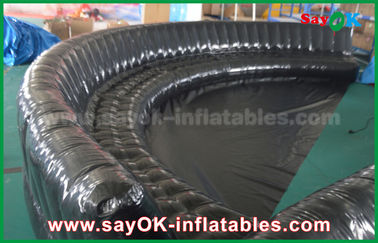 Productos inflables de encargo respetuosos del medio ambiente 6 - sofá inflable sellado herméticamente negro del PVC de los 10m 0.6m m