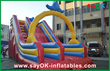 Castillo de salto con tobogán personalizado 0,55 PVC lonas inflable trampolín tobogán para agua divertida / parque acuático