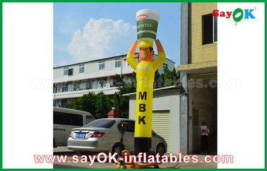 Bailarín inflable amarillo raro inflable Cooker For Advertising, bailarín inflable del aire del hombre del tubo que agita del cielo