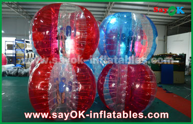 Los juegos inflables del fútbol soldaron la bola inflable azul y roja de la burbuja en caliente de 0.7m m TPU para jugar