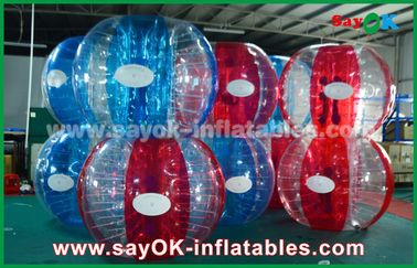 Los juegos inflables del fútbol soldaron la bola inflable azul y roja de la burbuja en caliente de 0.7m m TPU para jugar