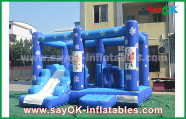 Deslizamiento inflable interior personalizado 0,55 mm PVC lonas inflable castillo rebotante curso de obstáculos congelados para niños