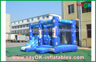 Deslizamiento inflable interior personalizado 0,55 mm PVC lonas inflable castillo rebotante curso de obstáculos congelados para niños