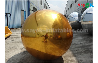 bola de espejo inflable del oro del PVC del 1m para el banquete de boda interior de la decoración