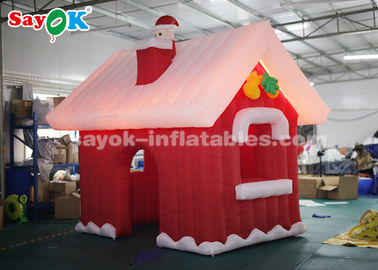 Rojo inflable de la casa de Papá Noel de la Navidad del SGS ROHS + color blanco