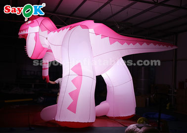 dinosaurio inflable rosado de los 4m para tirantez festiva del aire de la prueba húmeda de la decoración la alta