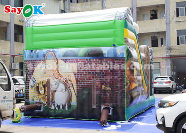 Deslizador inflable comercial 6*4m Fiesta con tema de animales Deslizador inflable para la publicidad