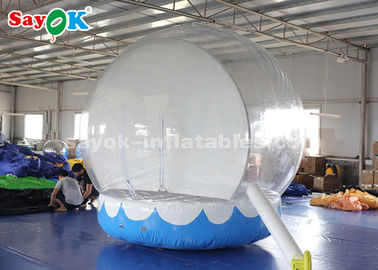 Decoraciones inflables durables del día de fiesta, tienda transparente de la burbuja del globo inflable de la nieve de 3M con el fondo impreso