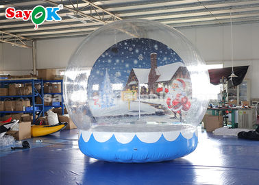 Decoraciones inflables durables del día de fiesta, tienda transparente de la burbuja del globo inflable de la nieve de 3M con el fondo impreso