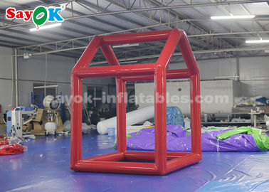 Productos inflables de encargo rojos, marco inflable de la cabina de la foto del cubo de la lona del PVC de 0.6m m para hacer publicidad