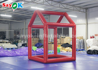 Productos inflables de encargo rojos, marco inflable de la cabina de la foto del cubo de la lona del PVC de 0.6m m para hacer publicidad