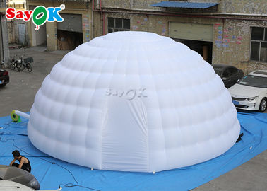 Va al aire libre la tienda inflable de la bóveda del iglú del gigante de la tienda los 8m del aire con el ventilador para las exposiciones