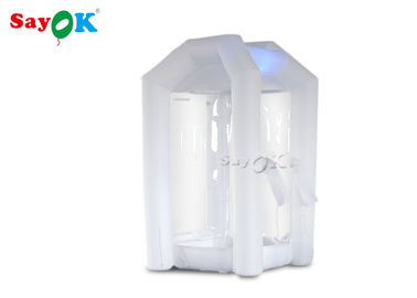 cabina inflable blanca de la máquina del dinero de los productos inflables de encargo del 1.5*1.5*2.5m para el negocio