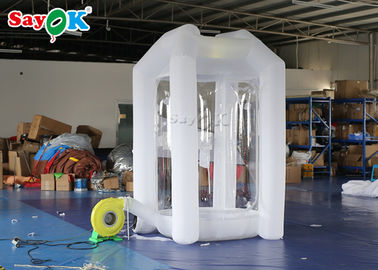 cabina inflable blanca de la máquina del dinero de los productos inflables de encargo del 1.5*1.5*2.5m para el negocio