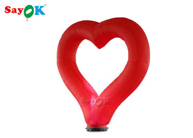 la decoración inflable roja de la iluminación 2.5mH para casarse/explota el corazón