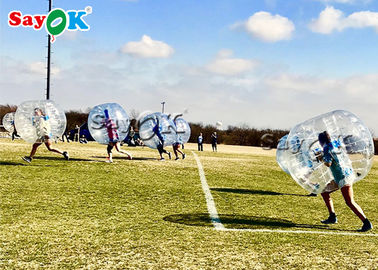 Balón de parachoques de los niños del juego de los deportes de los juegos del tamaño de fútbol humano inflable transparente inflable de la burbuja