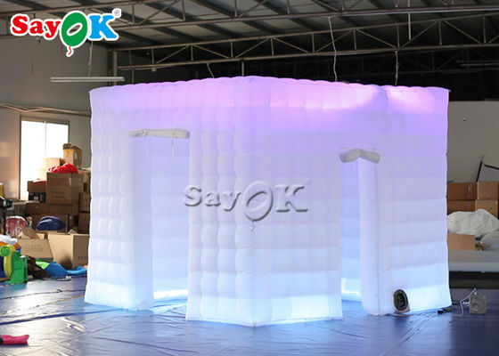 Cabina inflable de la foto del cubo del banquete de boda 3x3x2.4mH con las luces LED