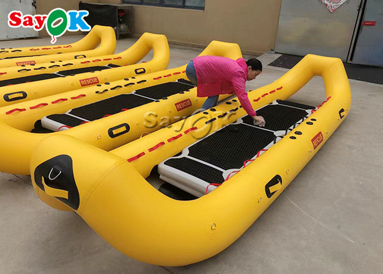 Rescate rápido del agua de la balsa de la canoa del kajak de la balsa del río del despliegue de los barcos inflables amarillos del PVC